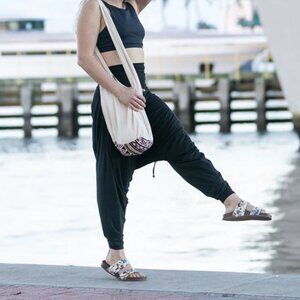 Buddha Pants Unisex Lightweight Bohemian Style Hippie Buddha Bag Purse Black